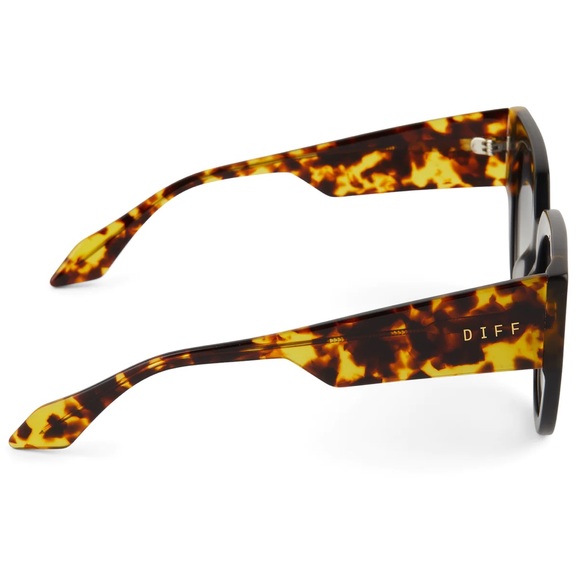 DIFF Ivy Sunglasses Polarized Matte Black Tortoise Frame Grey Gradient Lens NIB - Picture 8 of 14